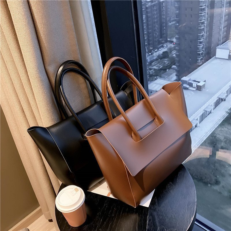 Fashion Women Shoulder Bags Large Capacity Handbags Simple Retro Tote Bags Solid Color Famous Brand High Quality Bags