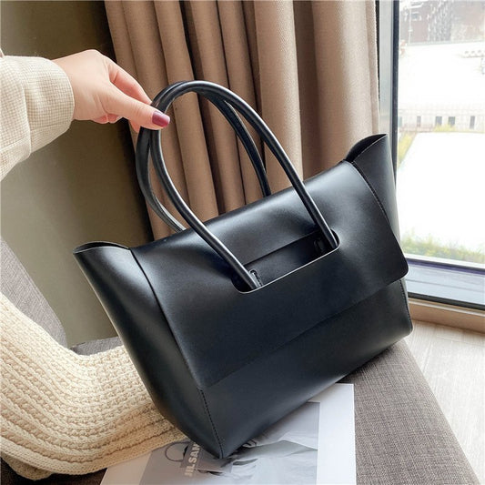 Fashion Women Shoulder Bags Large Capacity Handbags Simple Retro Tote Bags Solid Color Famous Brand High Quality Bags