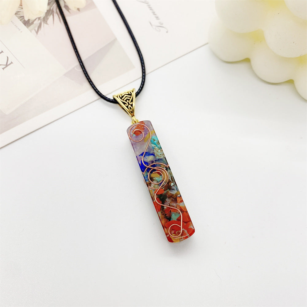 Meditation Healing 7 Chakra Natural Stone Pendant Necklace