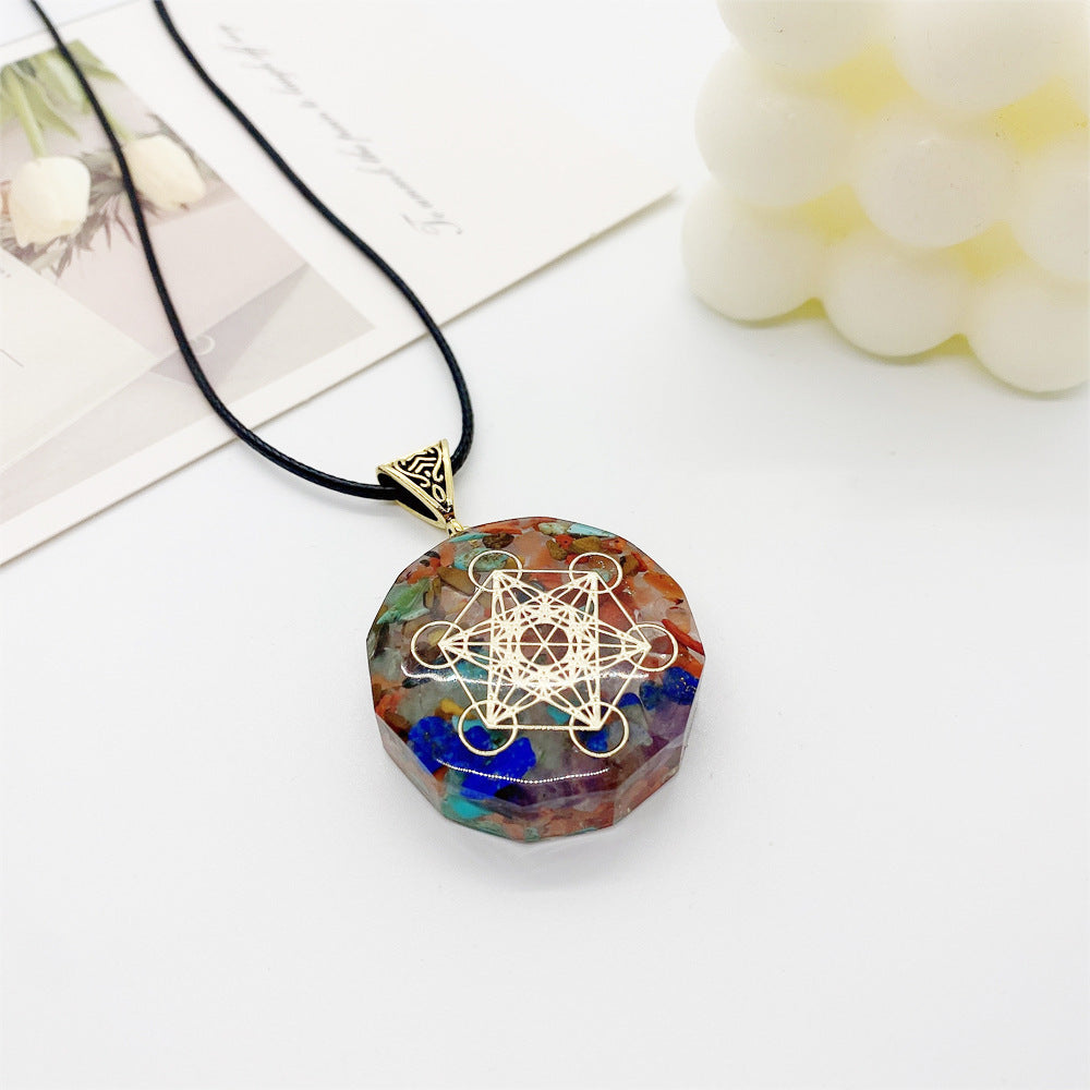 Meditation Healing 7 Chakra Natural Stone Pendant Necklace